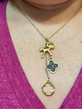 Gold-Tone Horse & Clover Pendant Necklace - Women's Jewelry